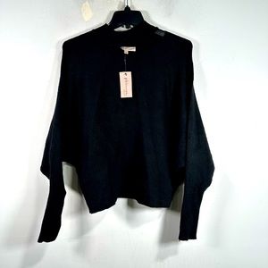 Philosophy Knit Long Sleeve w/Cut-Out Sweater, Women's Size S - Black